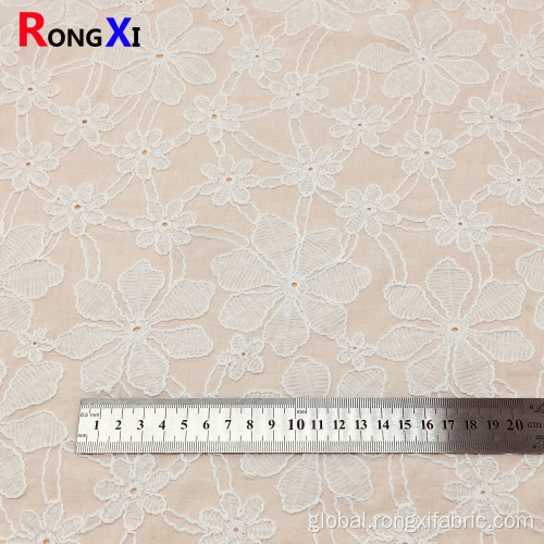 Solid Colour Cotton Fabric Eyelet Cotton Fabric Embroidered Fabric with Backbone Line Manufactory